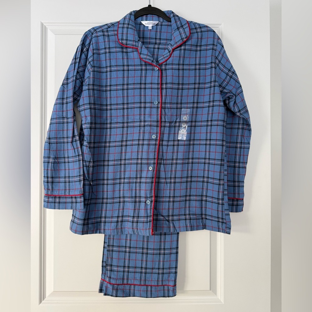 Northern Reflections  Blue and Red Plaid Pajama Set
